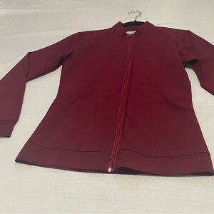 Classic Women's Burgundy Scrub Jacket